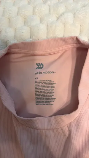Target All in Motion Long Sleeve Athletic Top Ribbed Light Pink thumbnail 2
