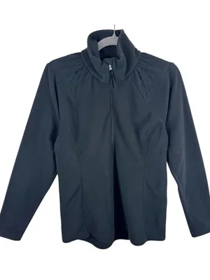 Lucy‎ Black 1/2 Zip Lightweight Mock Neck Long Sleeve Pullover Fleece Size M thumbnail 1