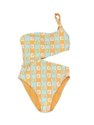 NWT Roxy floral one shoulder one piece swim thumbnail 1