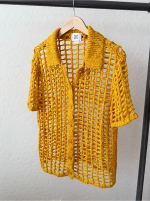 Urban Outfitters BDG Osaka Open-Knit Polo Sweater thumbnail 4
