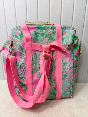 Lilly Pulitzer Cooler Backpack / Crossbody Pink & Green Floral Backpack Tote NEW thumbnail 4