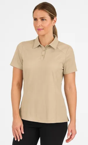 North End Women's Performance Polo Shirt Tan Short Sleeve Size Medium‎ thumbnail 1