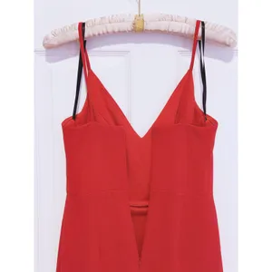 XScape Womens Asymmetrical Ruffle Midi Dress Size 4 Red Cocktail Wedding Guest Event thumbnail 4