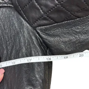Dawn Levy Black Quilted Genuine Leather Moto Jacket Size Small thumbnail 8