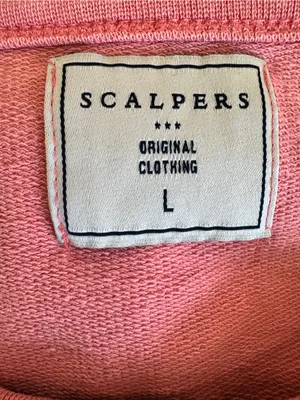 Scalpers Coral Washed Graphic Crewneck Sweatshirt 100% Cotton Size L thumbnail 6