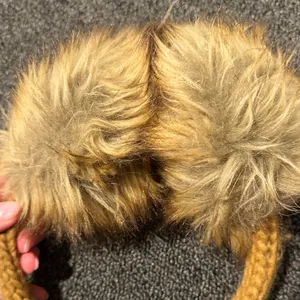 Faux Fur Earmuffs in Brown and Tan thumbnail 3