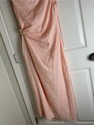 Zara Asymmetrical Linen Blend Draped Dress Woman’s Size S thumbnail 3