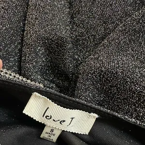 Love j Sparkly Silver Black Bodysuit Rhinestone Strap Long Sleeve Glam Going Out NYE thumbnail 5
