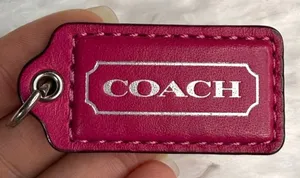 1.5" COACH Hot Pink Fob Bag Charm Hang tag Hangtag thumbnail 1