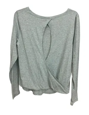 Lululemon Shirt Wild Twist Long Sleeve‎ Size~8 Heathered Tonic Sea Blue #DD9-6 thumbnail 1