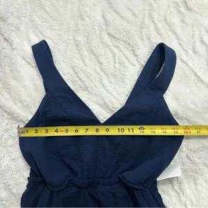 Steve Madden Navy Tiered Maxi Dress Size M Coastal Resort Vacation Casual Beach thumbnail 14
