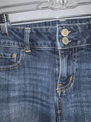 American Eagle Outfitters Artist Blue Denim Cuffed Jean Shorts Size 6 thumbnail 3
