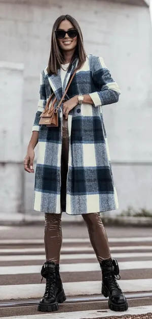 🌺DOUBLE TAKE BLUE AND WHITE PLAID DOUBLE BUTTON JACKET SIZE XL🌺 thumbnail 1