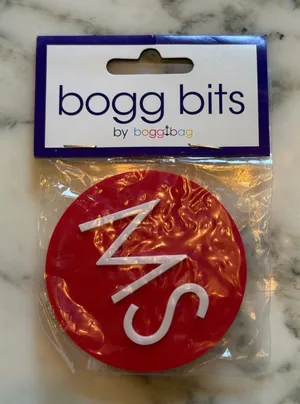 NWT Bogg Bag Bogg Bits MS Initial Monogram Charm Red White Rare thumbnail 1