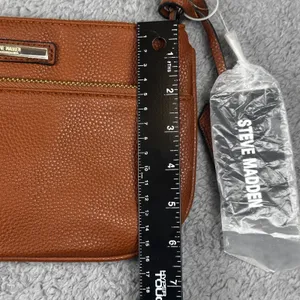 Steve Madden‎ Crossbody Bag Womens Small Cognac Brown Pebbled Gold Hardware New thumbnail 5