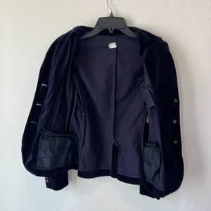 J. Crew Dark Blue Velvet Holiday Blazer Size Small thumbnail 9