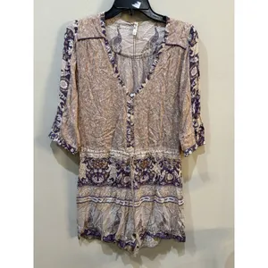 Spell And The Gypsy Xanadu Playsuit Peacock Romper in Gold Dust Size Small Boho thumbnail 3