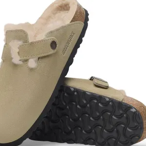 Birkenstock Boston Shearling Suede Leather - Taupe -‎ Size 40. thumbnail 4