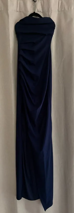 Navy/Blue Anisley Strapless High Slit Column Formal Dress from Windsor! I only wore it once about 6 months ago! thumbnail 1