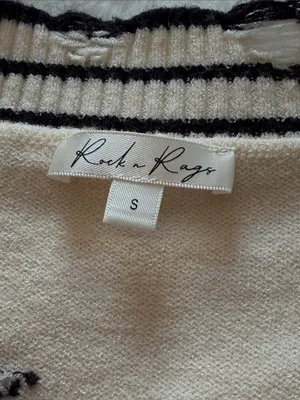 Rock N Rags THE SWEET LIFE SWEATER CREAM WITH BLACK STARS Size S thumbnail 9