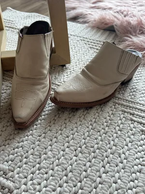 Freebird by Steven Cream Leather Western Slip-On Mules thumbnail 3