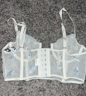 Boutique White Butterfly Corset Top thumbnail 3