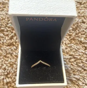 Pandora Rose Gold Wishbone Ring thumbnail 1