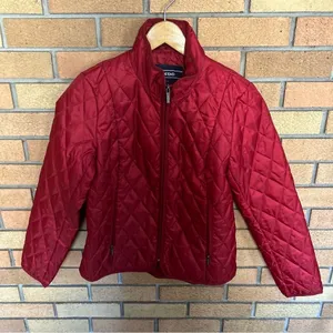 Lands’ End Red Lightweight Quilted Full Zip Jacket Primaloft Packable Size XS thumbnail 1