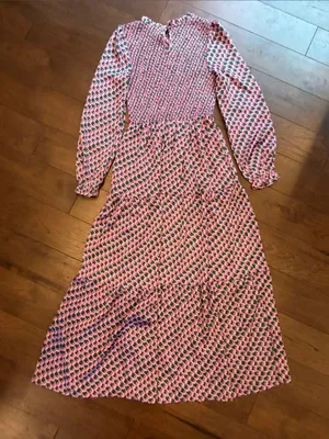 MelloDay Pink and Green Patterned Long Sleeve Dress Size Small - C11-647 thumbnail 9