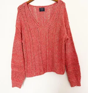 NWOT Abercrombie & Fitch Puff Sleeve V-NeckSweater thumbnail 6