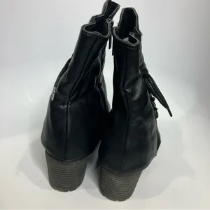 Muk Luks Lucy Lillith black faux‎ leather boots women’s size 10 zipper closure thumbnail 5