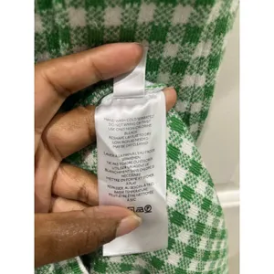 Anthropologie Maeve Gingham Green & White Knit Mini Mod Dress Sz M thumbnail 6