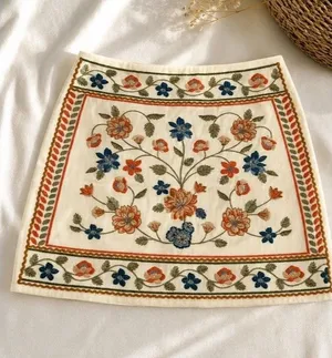 Mi Ami Embroidered Mini Skirt | Size Small | Boho Floral Statement Piece thumbnail 1