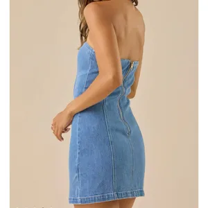 NEW Altar’d State Denim Strapless Mini Dress Size XXL NWT thumbnail 4