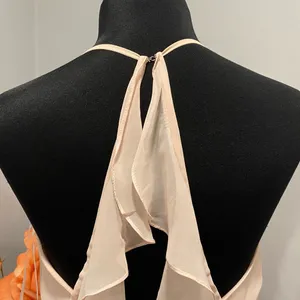 DESSY COLLECTION - Lux Chiffon Ruffled Strap Cutout Wrap Maxi Dress thumbnail 7
