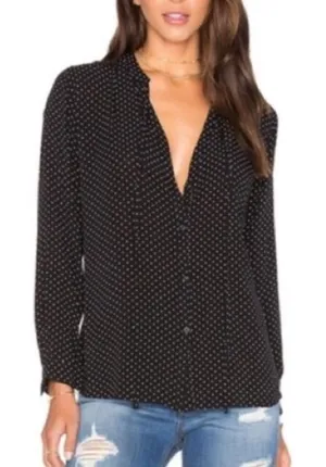 Rails Abby Top Black Polka Dots Neckline Tie Small thumbnail 1
