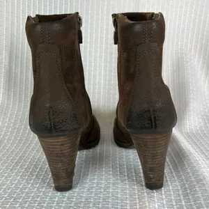 Timberland Boots Womens 8.5 Brown Leather Waterproof Block Heels‎ Zip Up Ankle thumbnail 4