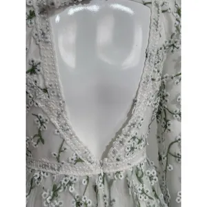 Ever After Floral Embroidered Maxi Dress Cottagecore Wedding Guest Long Sleeve S thumbnail 6