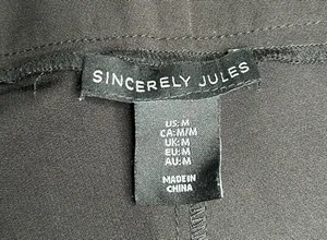 Sincerely Jules: Black Wide Leg Side Slit Dress Pants thumbnail 5