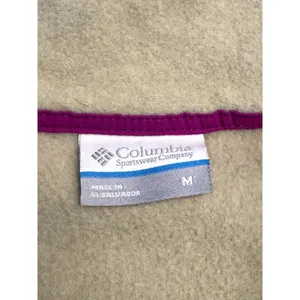 Columbia fleece vest cream and purple women's medium thumbnail 3