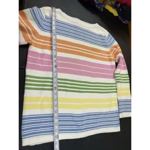 Lauren Ralph Lauren Cotton Striped Sweater L Pastel Rainbow Knit Top Read thumbnail 7