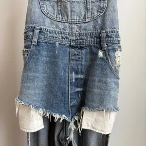Carmar sz S blue distressed cutout cottagecore Denim Overalls‎ thumbnail 4