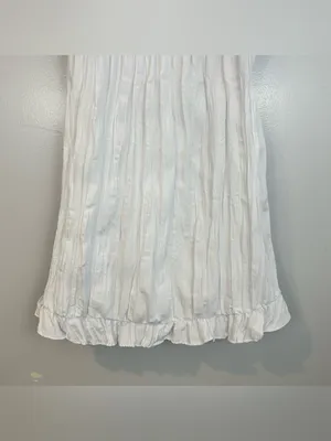 Kimchi Blue White Pleated Short Sleeve Bow Back Babydall Mini Dress Size XS thumbnail 10