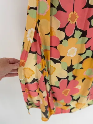 Billabong Floral Tropical Slip Maxi Dress Side Slit 100% Viscose Women's Small P thumbnail 3