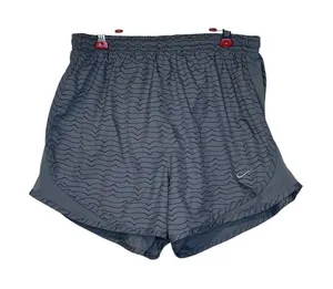 Nike Women's Short Dri-Fit Lined Striped Athletic Drawstring‎ White/Grey Small thumbnail 1
