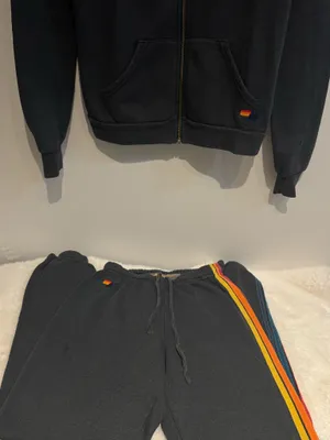 Aviator Nation 5 Stripe Hoodie & Sweatpants Set – Navy – Hoodie XS / Pants S – Preloved thumbnail 7