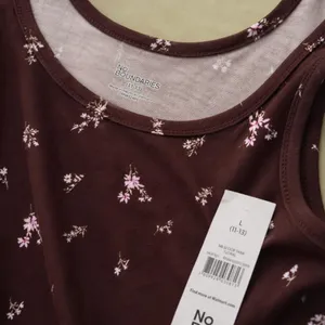 No Boundaries Burgundy Ditsy Floral Tank Top Y2K Coquette L thumbnail 3