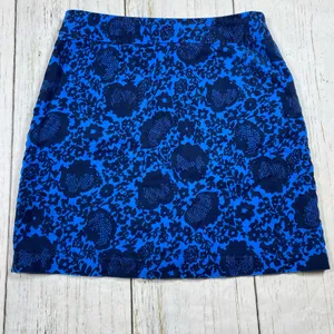 Boden Sara Linen Button Front Blue Floral Skirt thumbnail 3