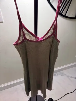 PINK Victoria's Secret Grey Striped Cami with Pink Trim thumbnail 6