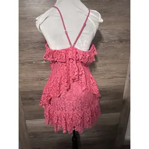 NBD Revolve Lace Mini Dress V-Neck Pink Halter Back Party Prom Cocktail thumbnail 2